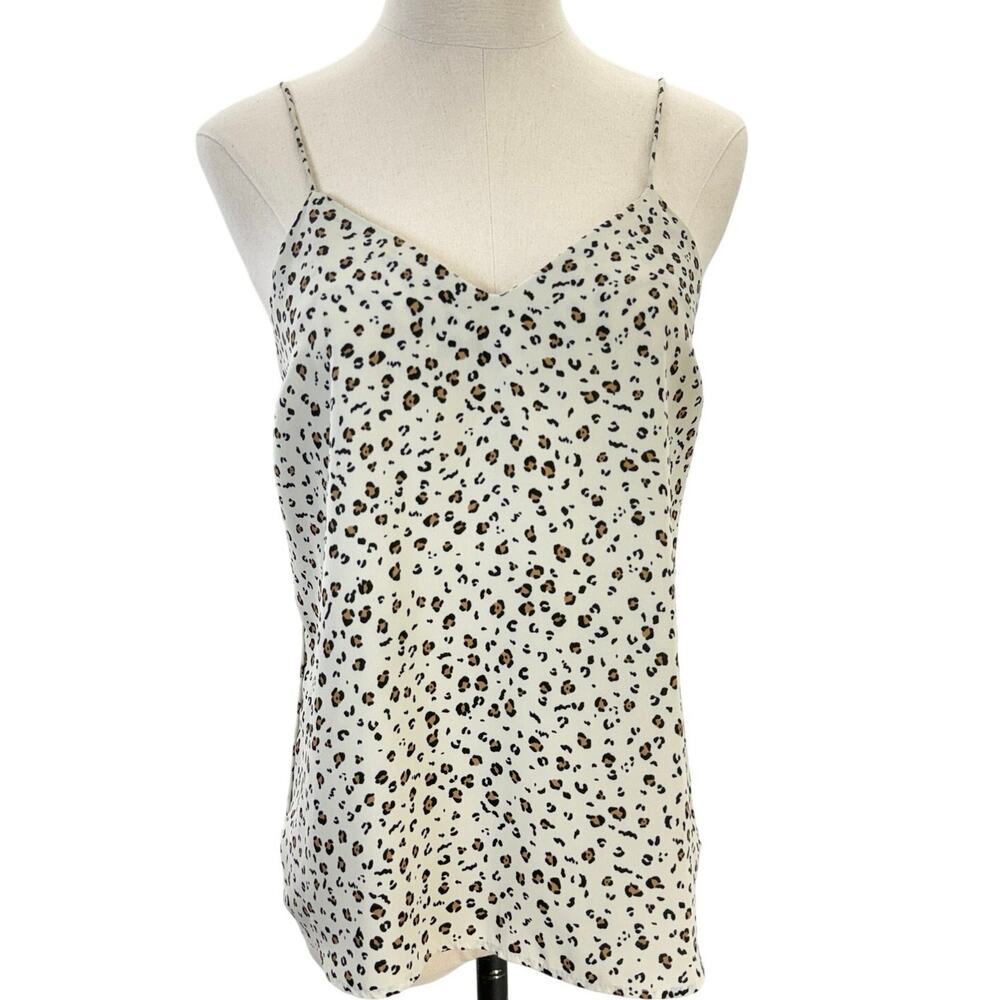 Nine West Leopard Print Cami Tank Top Women’s XS Spaghetti Strap